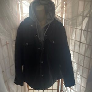 Craftsman men’s jacket quilted lining size large hoodie front zipper